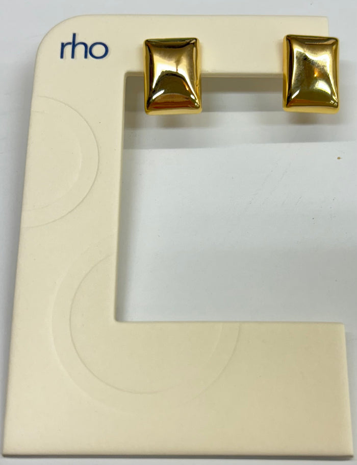 Rho Jewelry | Square Puffy Stud Earring, Gold