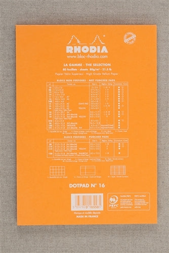Rhodia Dot Pad- Orange, 5.75 x 8.25 inches (A5)