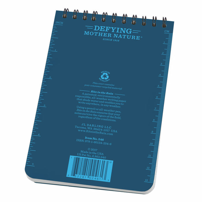 These notebook feature a blue Polydura cover (durable plastic- as the name suggests), with a strong spiral wire binding.