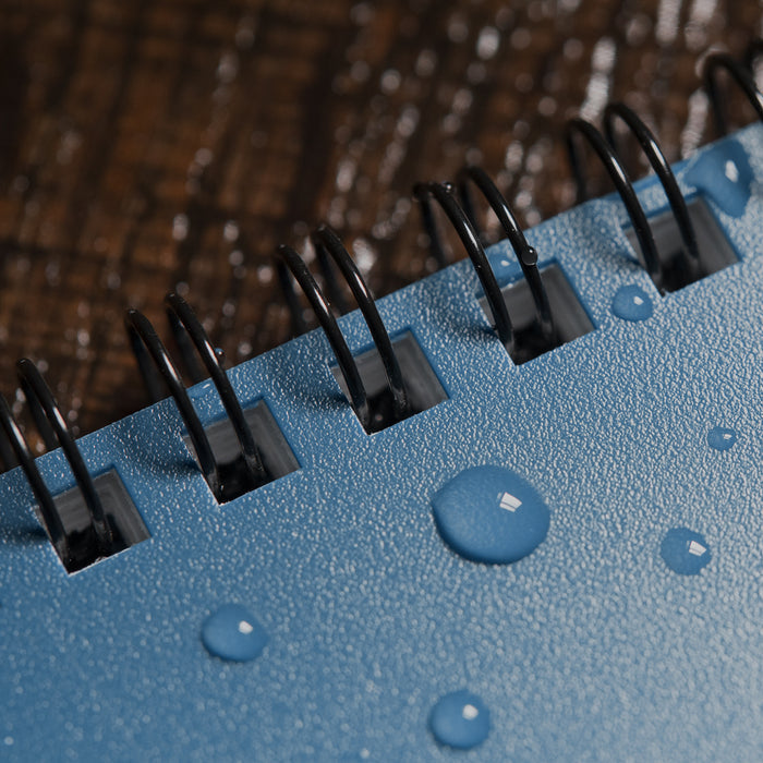Wire-o, double top spiral is durable and strong so the Rite in the Rain Top Spiral Notebook- Arctic Blue- 4x6 is ready to be used over and over.