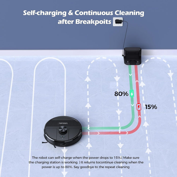 Robot Vacuum And Mop 5500Pa LiDAR Navigation 5 Maps Black