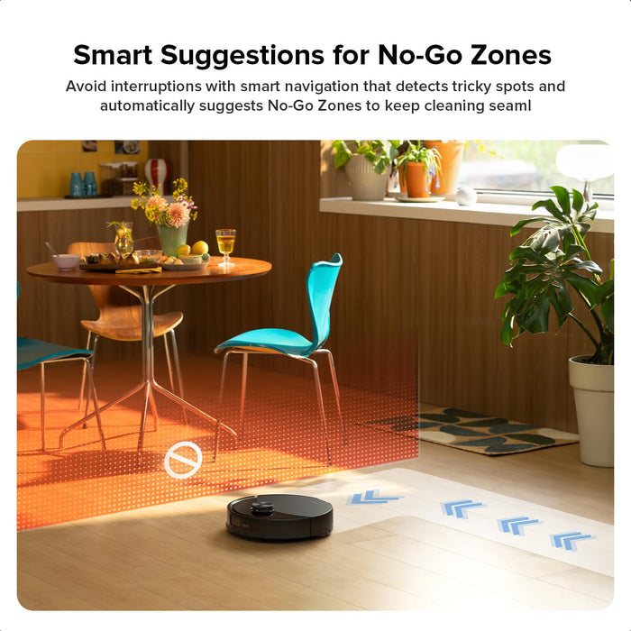 Robot Vacuum Cleaner with Mop 10,000 Pa Suction Dual Anti-Tangle Brushes Black