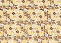 Image of Rossi 1931 Italian Decorative Paper- Flowers in Yellow and Brown