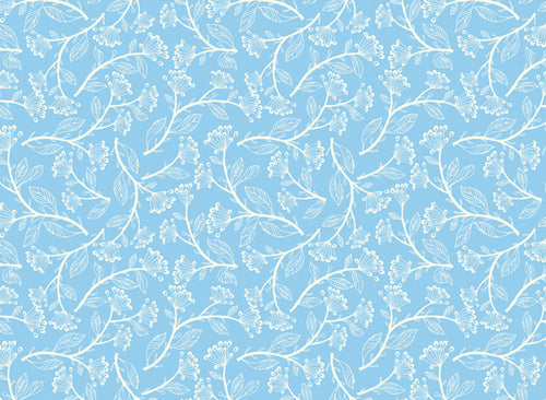 Rossi 1931 Italian Letterpress Paper- Flower Spray on Blue