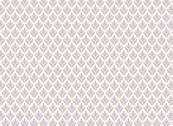 This Rossi 1931 Decorative Letterpress Paper features light purple Florentine lilies repeating across the page.