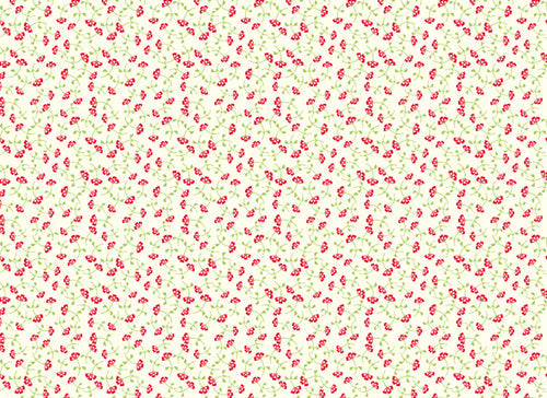 Rossi 1931 Italian Letterpress Paper- Red Flowers on Cream
