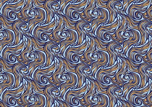 Rossi 1931 Letterpress Gold Metallic Marbled Design Paper- Azure Blue