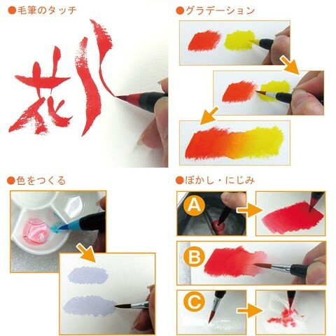 These versatile brush pens can place solid, dense colors on your paper, or diluted, transparent washes across the page.