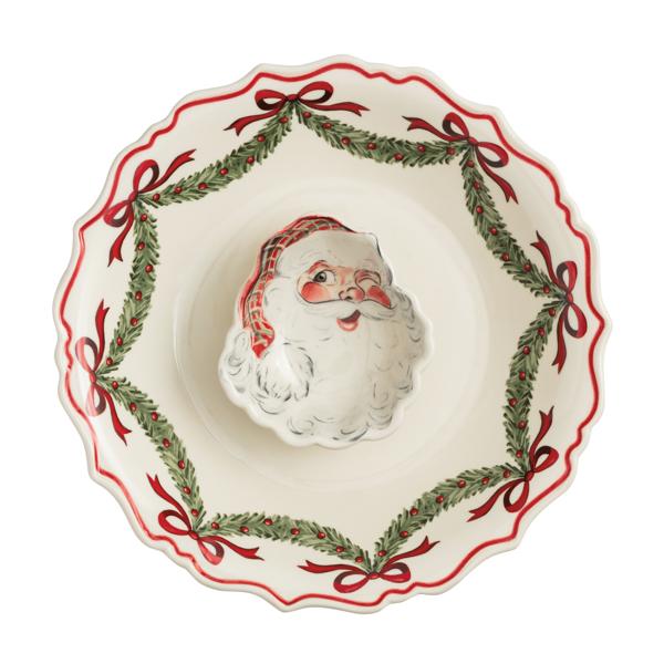 Santa Chip and Dip Bowl, 2 Piece Set