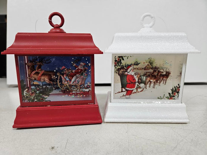 Santa Sleigh Lantern Scene Asst