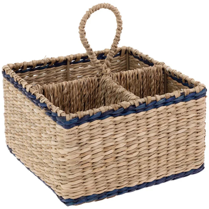 Seagrass & Navy Utensil Caddy