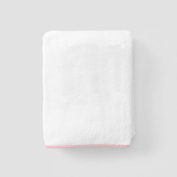 Signature Bath Towel, Ballet Pink on White