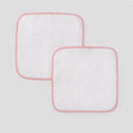 Signature Washcloths Pair, Ballet Pink on White