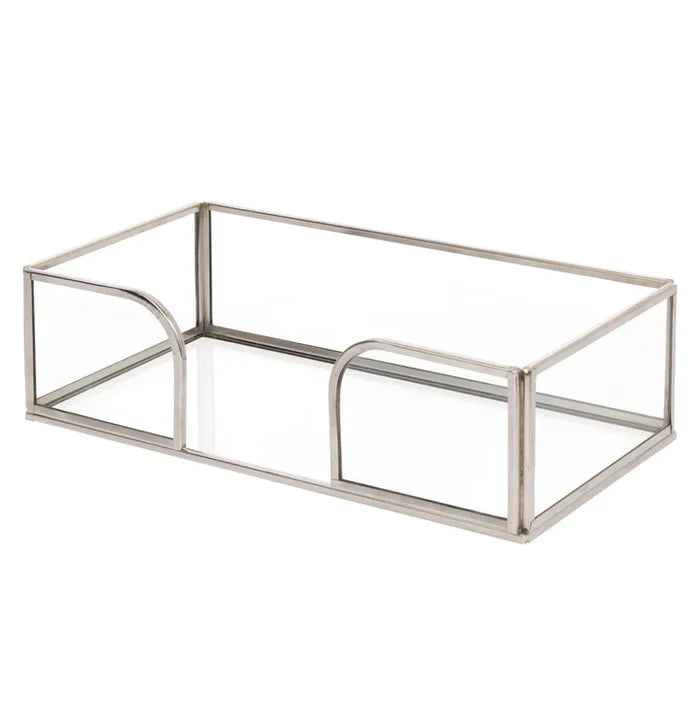 Silver Edge Glass Guest Caddy