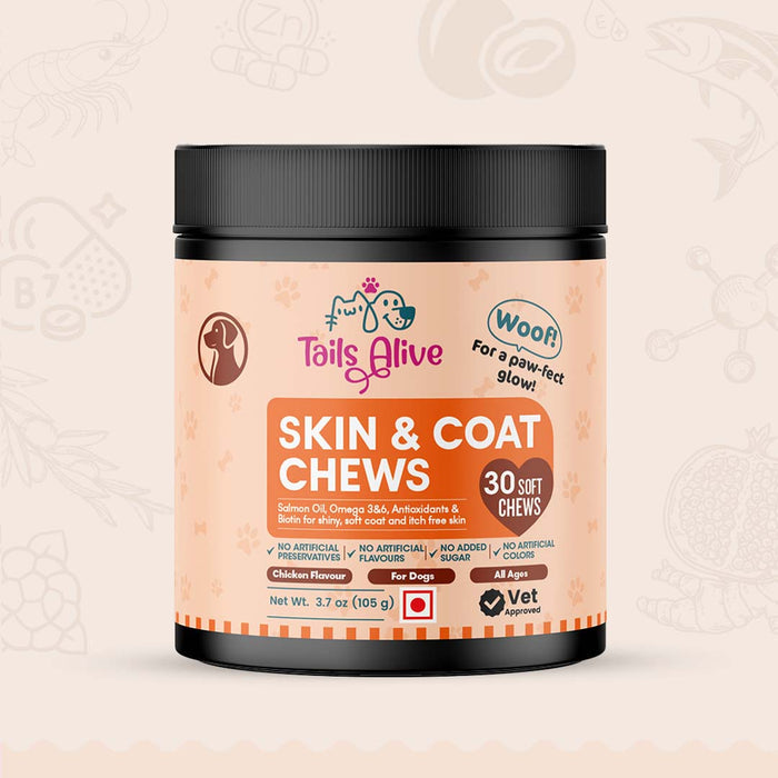 Skin & Coat Soft Chews for Dogs (Omega 3)