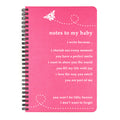 This notebook is printed in white ink on the cover color of your choice.