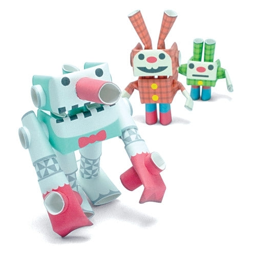 Snow Giant & Lop & Dwarf PIPEROID is a three pack of Japanese paper robots.