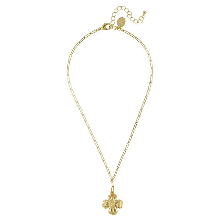 Susan Shaw | Gold Dogwood Flower on 16" Chain