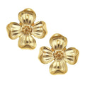 Susan Shaw | Gold Dogwood Flower Post Earrings
