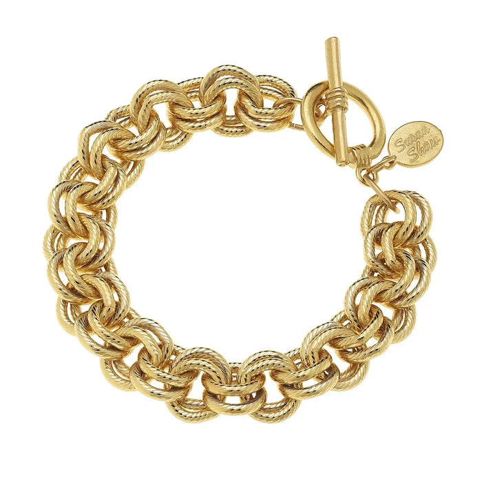 Susan Shaw | Gold Double Loop Chain Bracelet