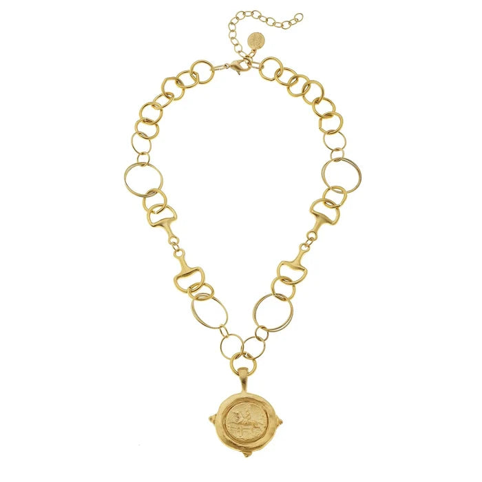 Susan Shaw | Gold Equestrian w/Horse Bit Necklace