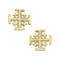 Susan Shaw | Small Gold Jerusalem Cross Post Earring