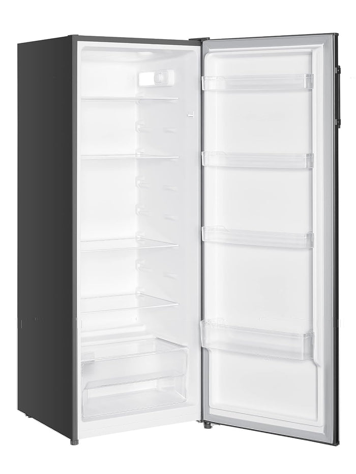 Tall Freestanding Larder Fridge 240L 143cm 55cm 5 Shelves Reversible Door Inox