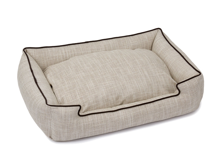Textured Woven Dog Lounge Bed, Beige