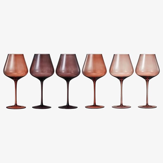 The Wine Savant | Brown Wine Glass Set of 6
