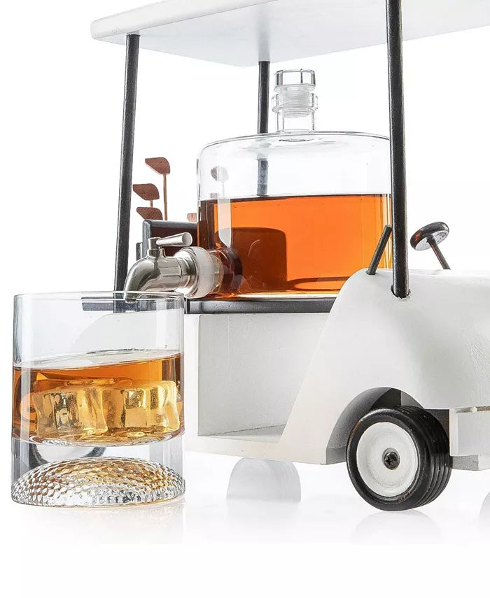 The Wine Savant | Golf Cart Whiskey Decanter & Ball glasses