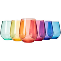 The Wine Savant | Multicolored Stemless Wine Glasses, Set of 6