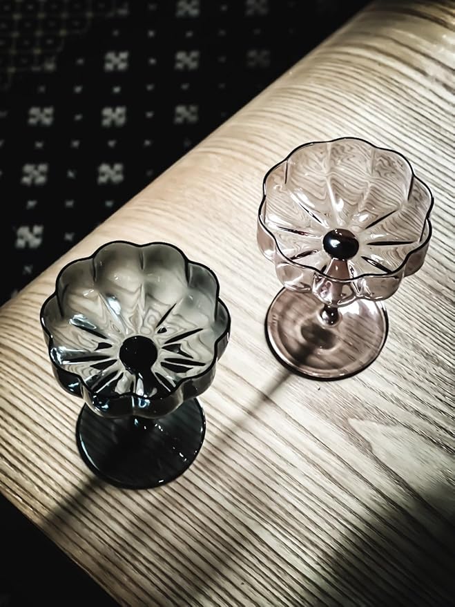 The Wine Savant | Muted Colored Flower Coupes Set of 6