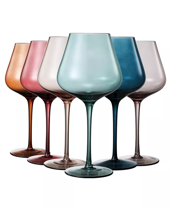 The Wine Savant | Pastel Colored Acrylic Wine Glass Set of 6
