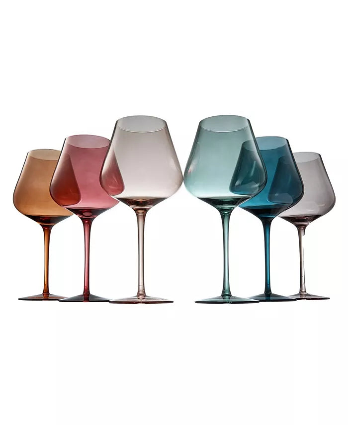 The Wine Savant | Pastel Colored Acrylic Wine Glass Set of 6