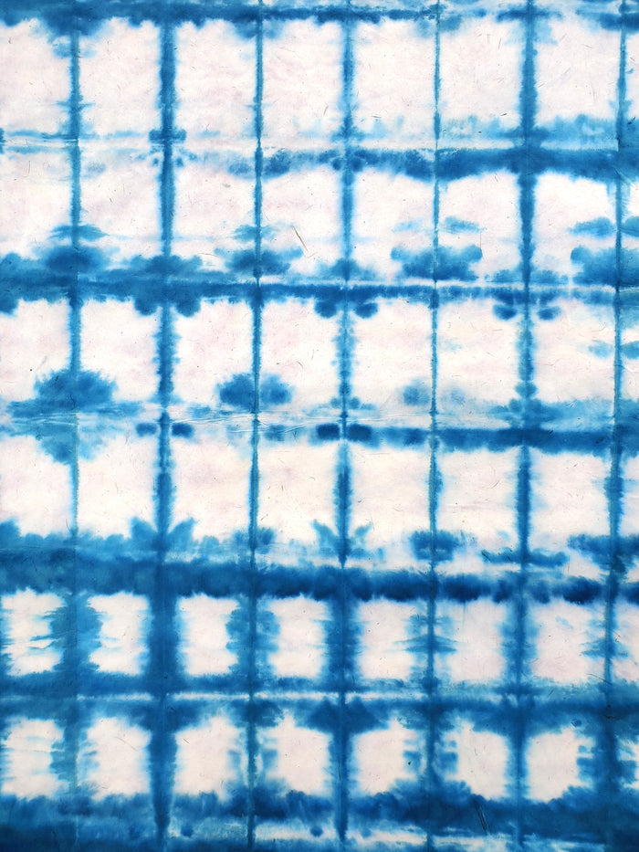 Tie Die Lokta Paper- Blue Rectangles