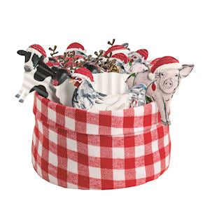 Tin Farm Animal Ornaments, Assorted Styles