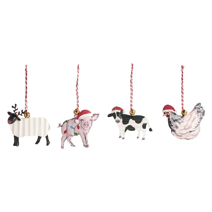 Tin Farm Animal Ornaments, Assorted Styles