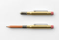 The TRAVELER'S COMPANY BRASS PENCIL l has received a couple of changes this year- the clip is now a matte finish instead of a bright, mirror finish.