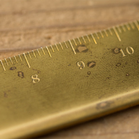 The Midori Ruler is made of brass so it will wear overtime and change with your use.