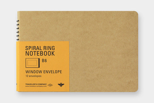 TRAVELER'S COMPANY SPIRAL RING NOTEBOK- Window Envelope- Horizontal B6