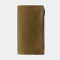 TRAVELER'S FACTORY TF Cotton Zipper Case- Regular Size- OLIVE CASE CLOSED
