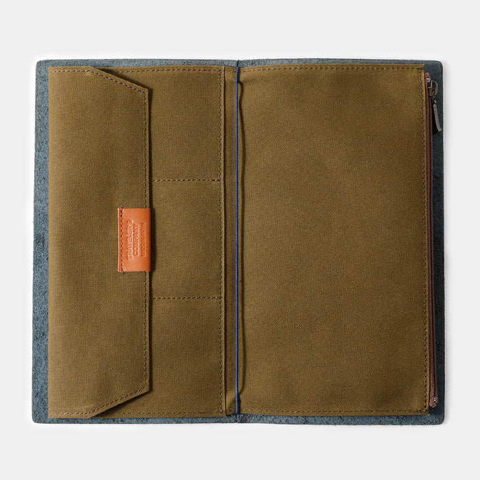 TRAVELER'S FACTORY TF Cotton Zipper Case- Regular Size- OLIVE