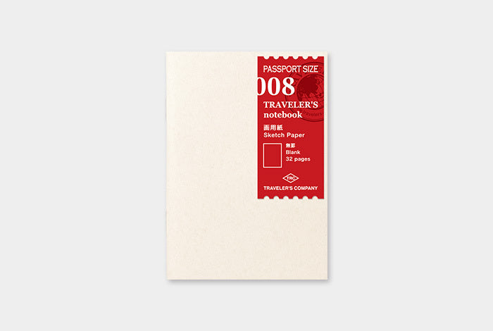TRAVELER'S notebook Refill- Passport Size- Sketch Paper Notebook