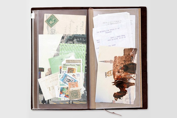 Fill the Midori Traveler's Notebook Zipper Pocket Refill with credit cards, small pieces of paper, or whatever you chose.