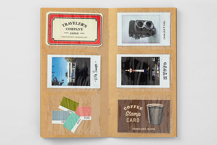 The Traveler's Notebook Card File refill has 20 pages with 60 pockets in each saddle stitched notebook.