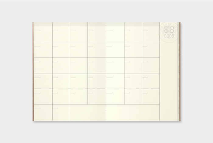 Midori Traveler's Notebook Refill-Passport Size- Planner Diary- Monthly is blank so you can fill in any month you chose.