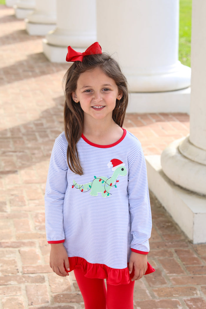 Trotter Street Kids | Christmas Dino Ruffle Pants Set, Assorted Sizes