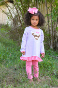 Trotter Street Kids | Highland Cow Ruffle Pants Set, Assorted Sizes