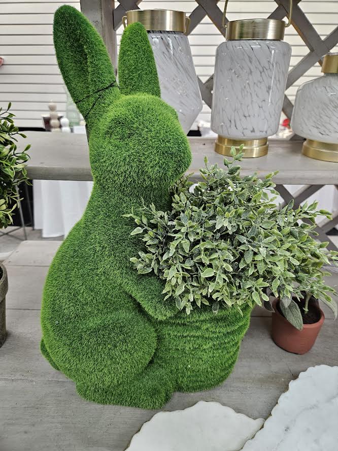Two's Company| Faux Moss Easter Bunny w\Basket