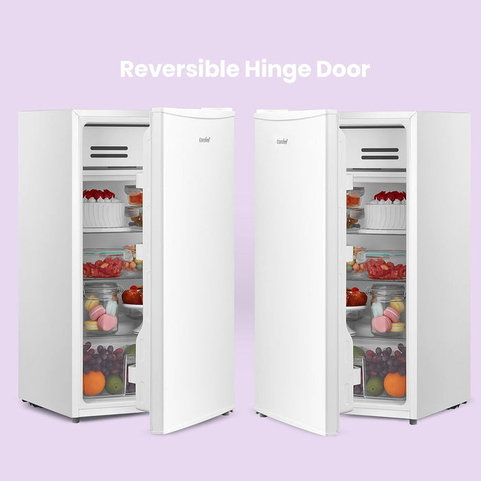 Under Counter Fridge 93L Cooler Box Interior Light Reversible Door White